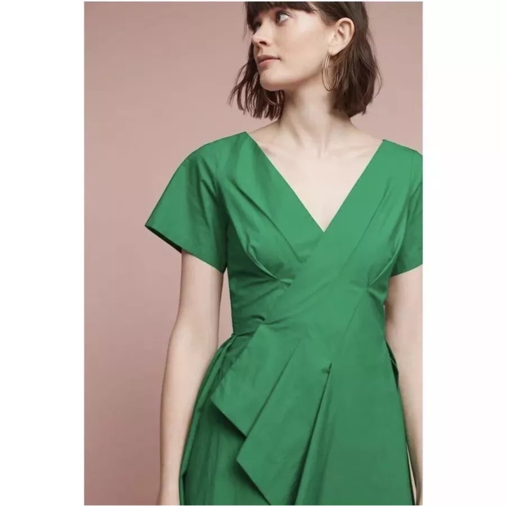 NEW WITHOUT TAG ANTHROPOLOGIE MAEVE SEAMED POPLIN DRAPED DRESS SZ US 8